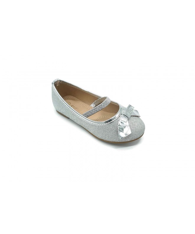 Flats Mary Jane Ballerina Flats - Shoes for Girls (Toddler) - Glitter Silver - CY18KM4TMW0 $30.82