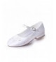 Flats White Communion Shoes Comfortable Flower Girls Children Shoes Dyeable Satin - White - C618I9HK9CC $45.93