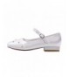 Flats White Communion Shoes Comfortable Flower Girls Children Shoes Dyeable Satin - White - C618I9HK9CC $45.93