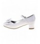 Flats Girl's Heel Patent Dress Shoe with Bow (Little Kid - Big Kid) - White Patent W/Bow - C8188CNIEYC $48.34