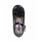 Flats Girls Low Heel Mary Jane Ballerina Dress Shoes with Jewel Faux Buckle (Toddler/Little Girl) - Black Flower - CS18HM0EQN...