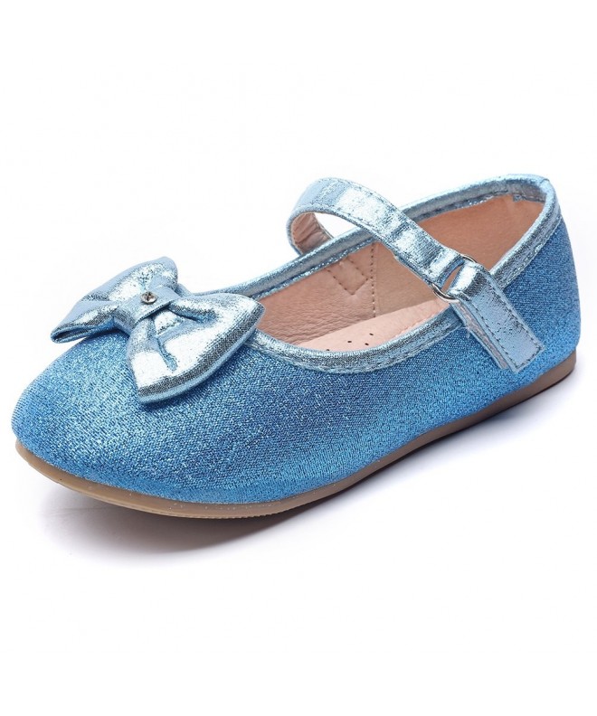 Flats Maxu Toddler Girl's Marry Jane Flat Casual Strap Ballerina Shoes(Toddler/Little Kid) - Blue - C218GU948W0 $32.79