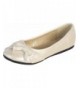 Flats Ivory Pearl or White Infant & Girl's Flat Shoes with Side Bow - Ivory Pearl - CH11LPAXYKX $37.43
