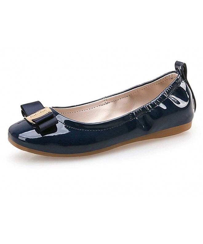 Flats Girl's Flexible Slip-On Dress Ballet Flats Comfortable Princess Shoes (Big Girls/Little Girls) - Navy - C5185W3OT2W $38.19