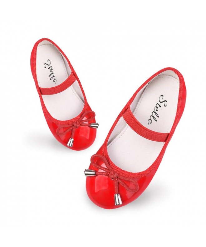 Flats Girls Bow-Knot String Mary Jane Shoes Slip-on Party Dress Flat for Girls (Red - 10MT) - CR18NYAX5U3 $44.21