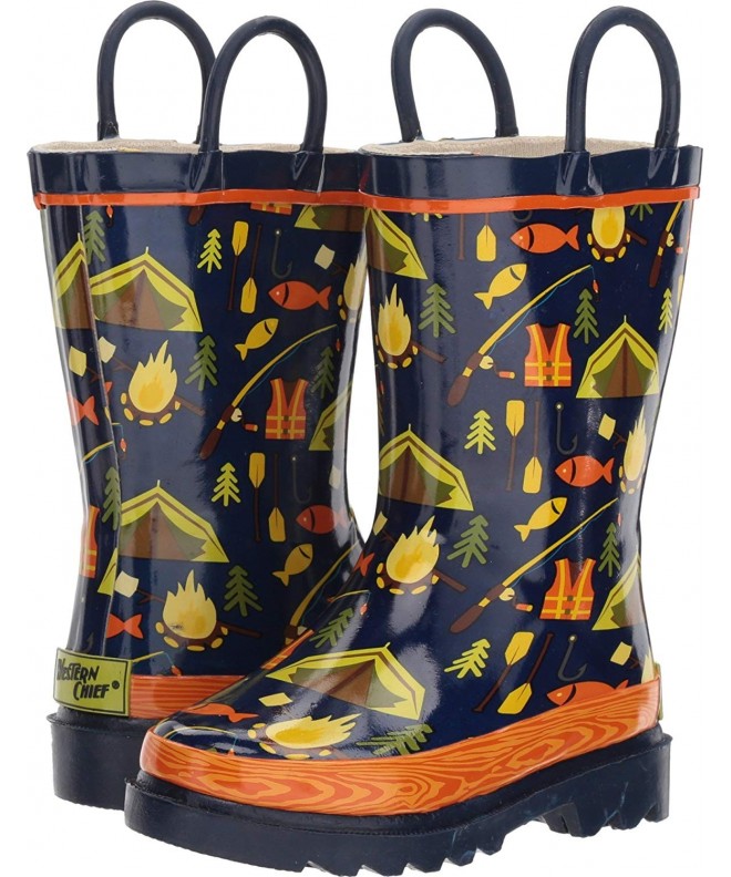 Boots Kids' Reflective Printed Waterproof Rain Boots - Summer Camp - C118644MDNC $52.28