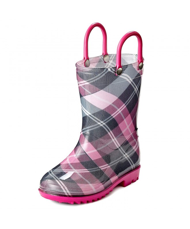 Boots Toddler Waterproof Handles - Pink and Black With Fuchsia Trimming - CK18DI54WLO $39.89