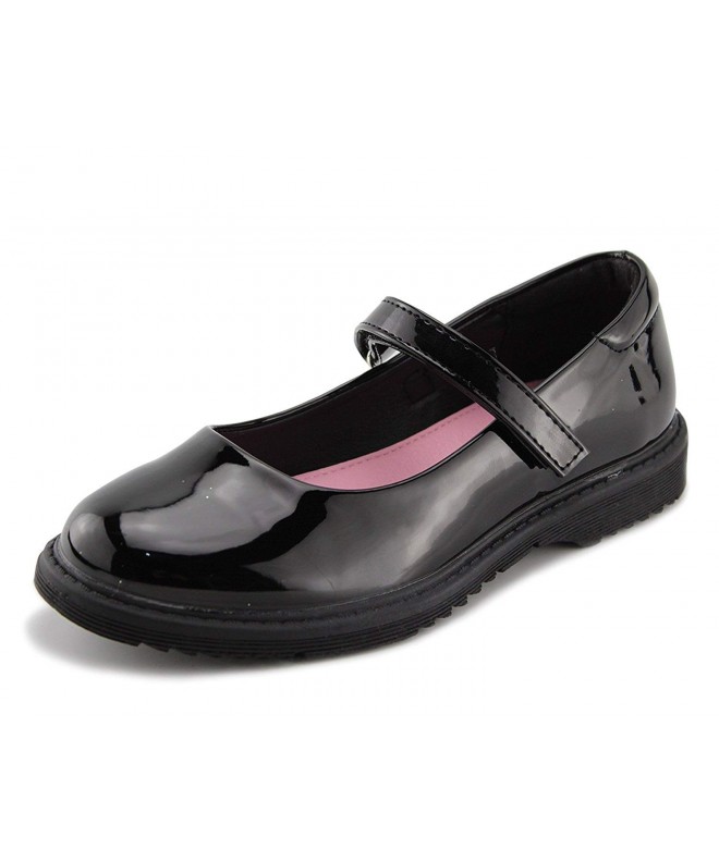 Flats Girl's School Uniform Dress Shoes Mary Jane Flat Oxford - Black-1 - C9180N865S7 $29.51