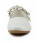 Flats Maxu Kids PU Flower Slip on Flats Fashion Oxford - Off White - CK12G7UYLMB $34.67