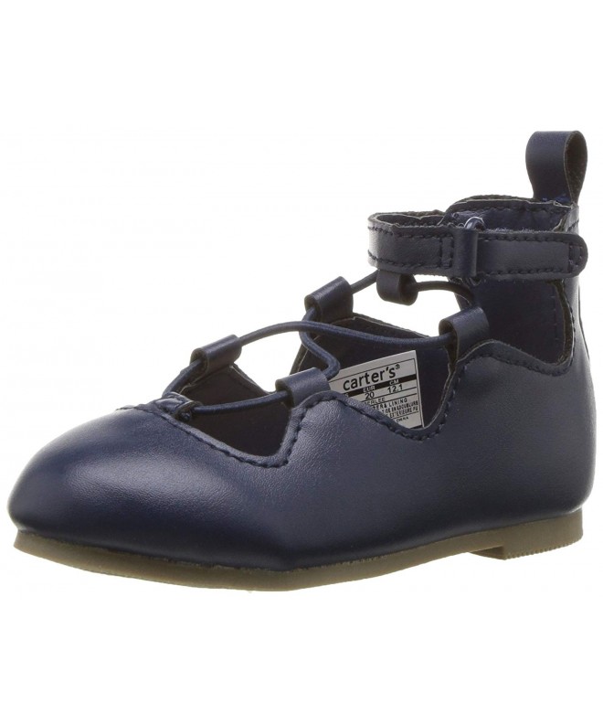Flats Kids Amberlee Girl's Lace-Up Ballet Flat - Navy - C51868DXD9C $34.42