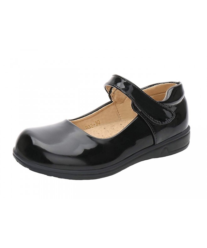 Flats Girls' Mary Jane Flats School Performance Uniform Dress Shoes(Toddler/Little Kid/Big Kid) - Black(patent Leather) - CS1...