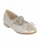 Flats Girls Flats Rhinestones Strap Mary Jane Dress Shoes Size 9-5 Youth - Ivory - CU18C844M23 $45.36