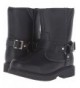 Boots Curb Water Resistant Pull On Buckle Fashion Comfort Boot (Little Kid/Big Kid) - Black - CN12F8OWUCF $62.69