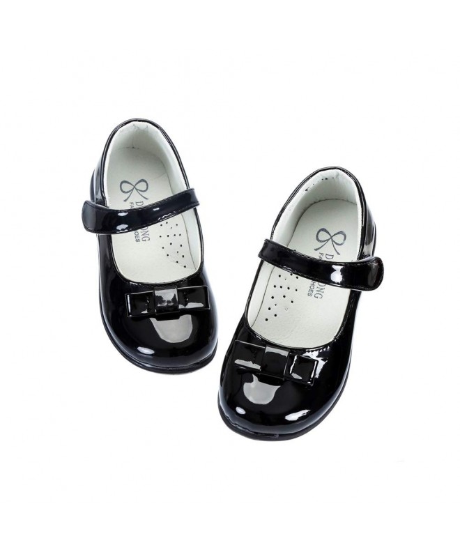Flats Toddler/Little Kid Girls Classic Bowknot Party Ballet Uniform Mary Jane Flat Dress Shoes - Black - CF18N7RC7OA $29.96