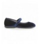 Flats Mary Jane Flats with Hook and Loop Straps - Shoes for Girls (Infant/Toddler/Little Kid) - Velvet - Navy Blue - C618LDH6...