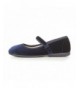 Flats Mary Jane Flats with Hook and Loop Straps - Shoes for Girls (Infant/Toddler/Little Kid) - Velvet - Navy Blue - C618LDH6...