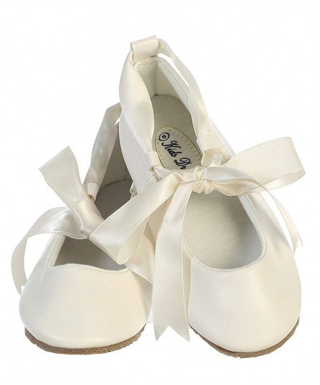 Flats Dazzling Ballerina Flats Shoes with Satin Ribbon Ties - Ivory - C512KV067QB $38.40