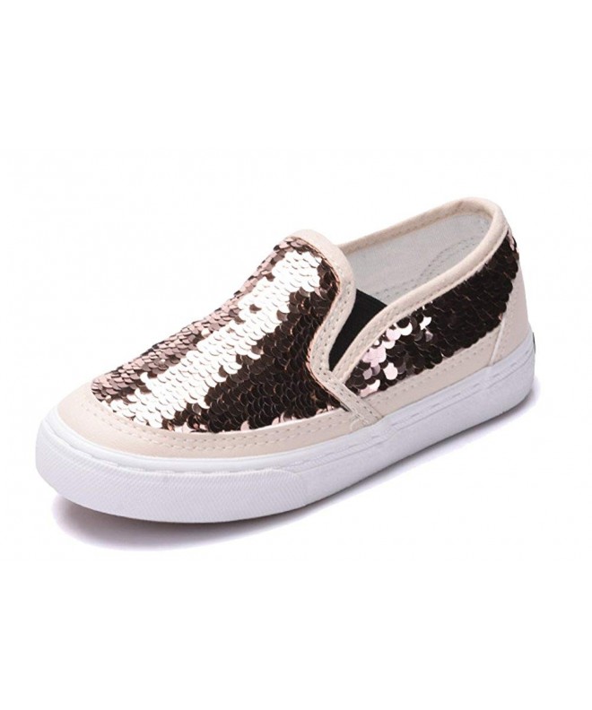Flats Girl's Cute Sequins Low Top Casual Loafers Princess Party Sneakers (Toddler/Little Kid/Big Kid) - Gold - CW183R3LSII $3...