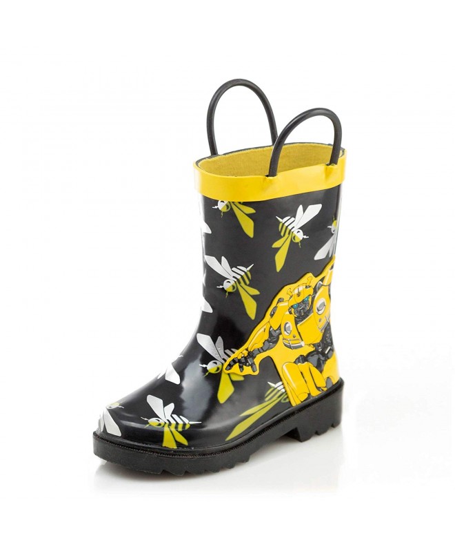 Boots Transformers Bumblebee Boys Waterproof Easy-On Rubber Rain Boots - CX18DW2CNOH $44.96