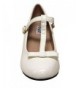 Flats Kids Low Heel ankle strap Bow T-Strap Mary-Jane Shinny PU - White - CG12E1MKDHT $50.87