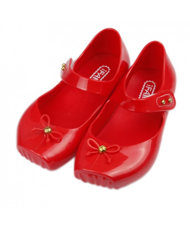 Flats Girls Cute Bow Toddler Kids Mary Jane Flats Ballet Shoes - Red - CZ17X66DT85 $27.09