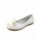 Flats Little Girls Flat Flower Dress Shoe - White - CO11FU8PPIL $31.92