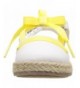 Flats Kids Lace Girl's Espadrille Mary Jane Flat - Khaki - CS186653WHR $32.84