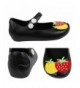 Flats Girls Cute Tomato Jelly Shoes Mary Jane Flats for Toddler Little Kids - Black - C417Z6XGR5R $21.17
