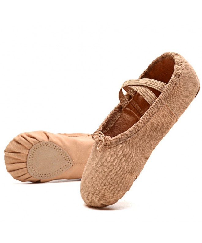 Flats Ballet Slippers Canvas Shoes - Dance Shoes Gymnastics Yoga Flats (Toddler/Little/Big Kid/Women) - Camel - CC187G2KR6O $...