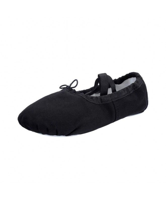 Flats Toddler/Little Kid/Big Kid Girls Canvas Yoga Ballet Slippers Dance Shoes - Black - CH18M04IUKT $18.31