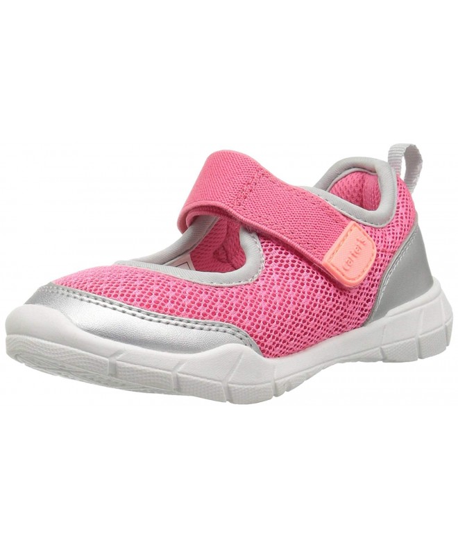Flats Kids' Paju Girl's Athletic Mary Jane Sneaker - Pink/Silver - CL12O0LI5QX $54.09