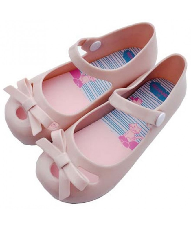 Flats Girls Princess Cute Bow Jelly Shoes Toddler Kids Mary Jane Flats - Beige - CT17YE8HSD2 $22.01