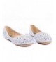 Flats LARISA Kids Loafer Slip Rhinestone Fashion Glitter Ballet Flats Shoes - Silver - CB11L47RGIJ $51.29