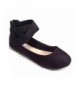 Flats Girl Kids Dress Ballet Flat Elastic Ankle Strap Casual Flats Stretchy Strap Slip on Ballerina Shoes - Black - CO185Q5KE...