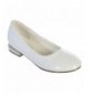 Flats Rhinestone Ornamented Heel Flats Flower Girls Shoes (Size 9-Youth5) - White - C312NYLC2OZ $49.15