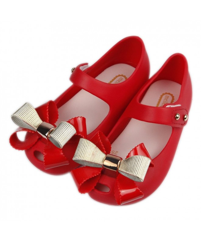Flats Girls Sweet Bow Princess Mary Jane Flats Dress Shoes Toddler/Little Kid - Red - C8189Q85EZG $29.06