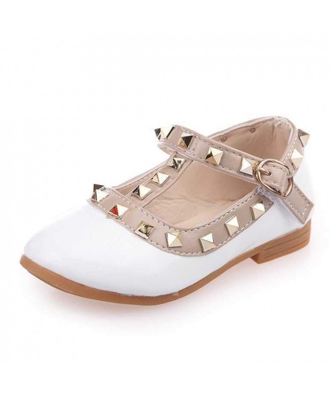 Flats Toddler Little Kids Girls Loafers School Dress Shoes Ballet Flats Mary Jane Shoes - A-white - C018NS5ZL7L $29.06