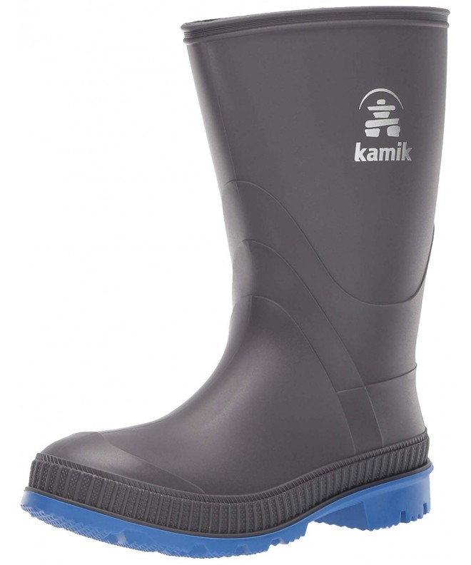 Boots Kids' Stomp Rain Boot - Charcoal/Blue - CX18ER778M6 $52.14