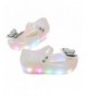 Flats Baby Girls' Butterfly LED Light Up Flashing Jelly Shoes Mary Jane (Toddler) - White - CK1836XMHMK $31.13