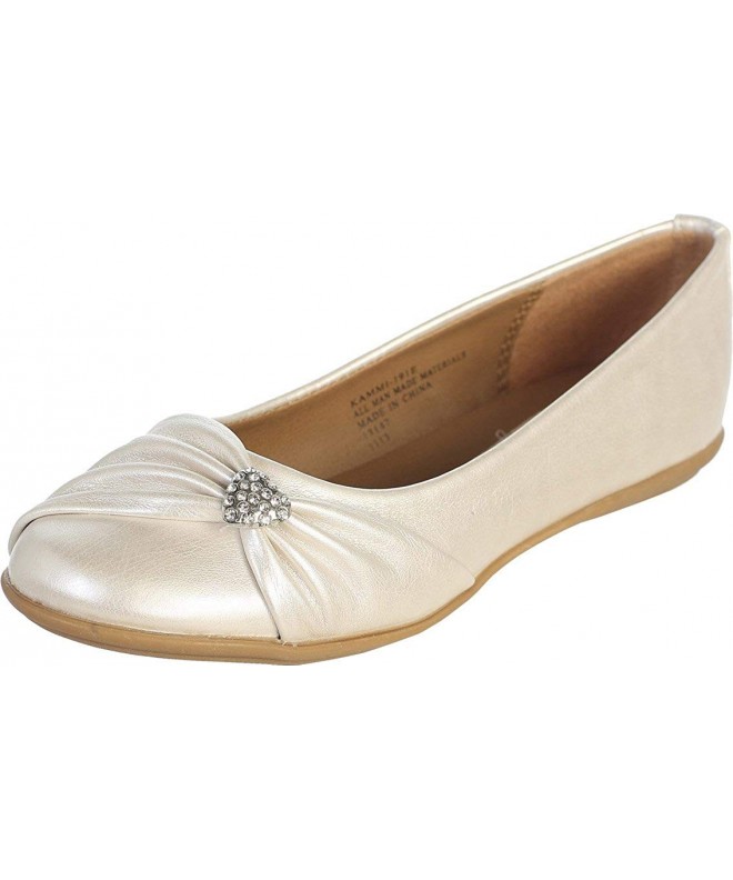 Flats Ivory Pearl or White Infant & Girl's Flat Shoes with Rhinestone Heart - Ivory Pearl - CN11LPAY1PF $43.60
