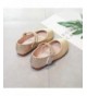 Flats Girl's Little Kid Front Bow Heart Rhinestone Mary Jane Ballerina Flat Shoes - Gold - C218NQ33DXO $42.31