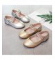 Flats Girl's Little Kid Front Bow Heart Rhinestone Mary Jane Ballerina Flat Shoes - Gold - C218NQ33DXO $42.31