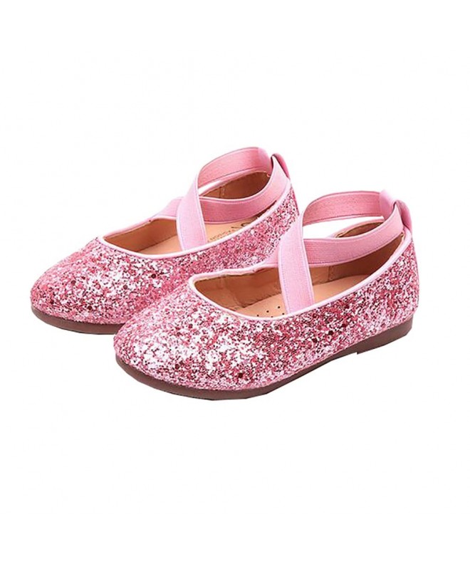 Flats Girls Bling Girls Dress Shoes Mary Jane Shoes Dancing Ballet Flat - Pink - C818I38X63O $27.37