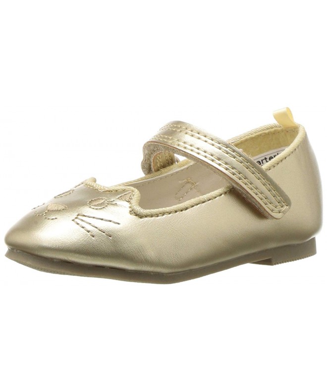 Flats Kids Caryn Girl's Kitten Flat Ballet - Gold - CN17YSCH4LH $50.29