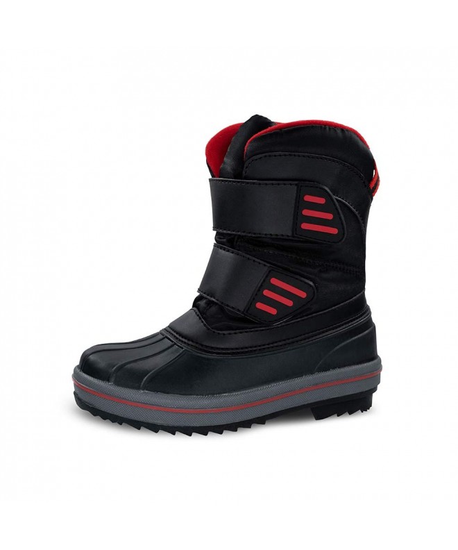 Boots Kids Waterproof Warm Comfortable Winter Snow Boots-Black Youth Anti-Skid Snow Boots for Boys - Black - C018I7ARHYK $57.05