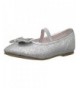 Flats Girl's Bigbow5 Ballet Flat- - Silver - CS189OK0XIM $27.45