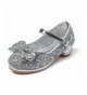 Flats Maxu Girl's Sequin Dress Shoes Low Heel Pumps with Bowknot(Toddler/Little Kid) - Silver - CB189L5TTAH $42.33