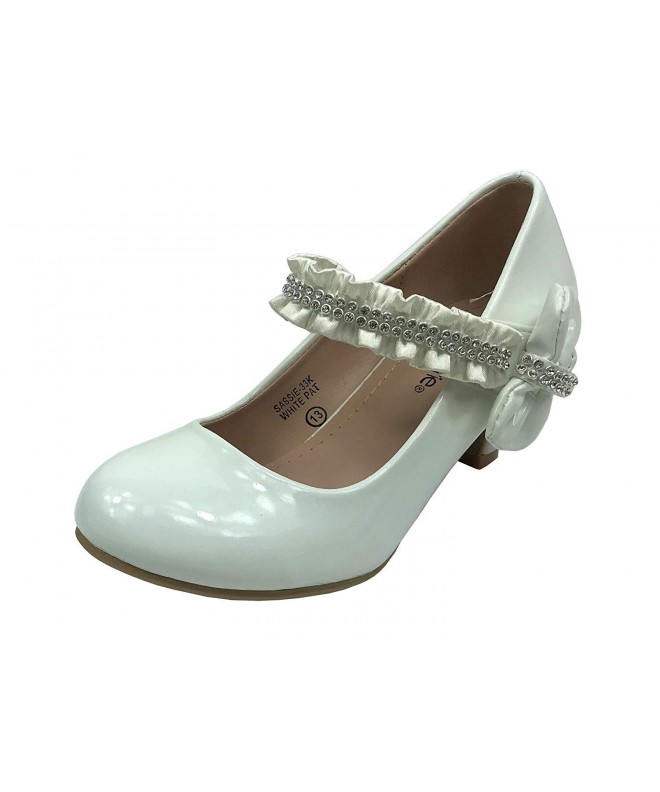 Flats Kids Dress Ballet Flats Mary Jane Slip On Comfortable Ballerina Synthetic Shoes - White Pt - CJ180CCSRX4 $21.54