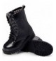 Boots Boy's Girl's Waterproof Lace-Up Side Zipper Mid Calf Combat Boots - Black - CC12MYL89ED $52.84