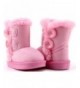Boots Little Girls Fur Lined Flower Winter Ankle Booties(Toddler/Little Kid) - Pink - CZ18LCW3QN4 $24.84